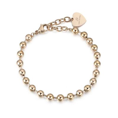 Bracciale in acciaio ip rose per charms