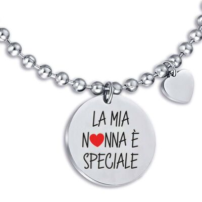 Bracciale in acciaio la mia nonna è speciale