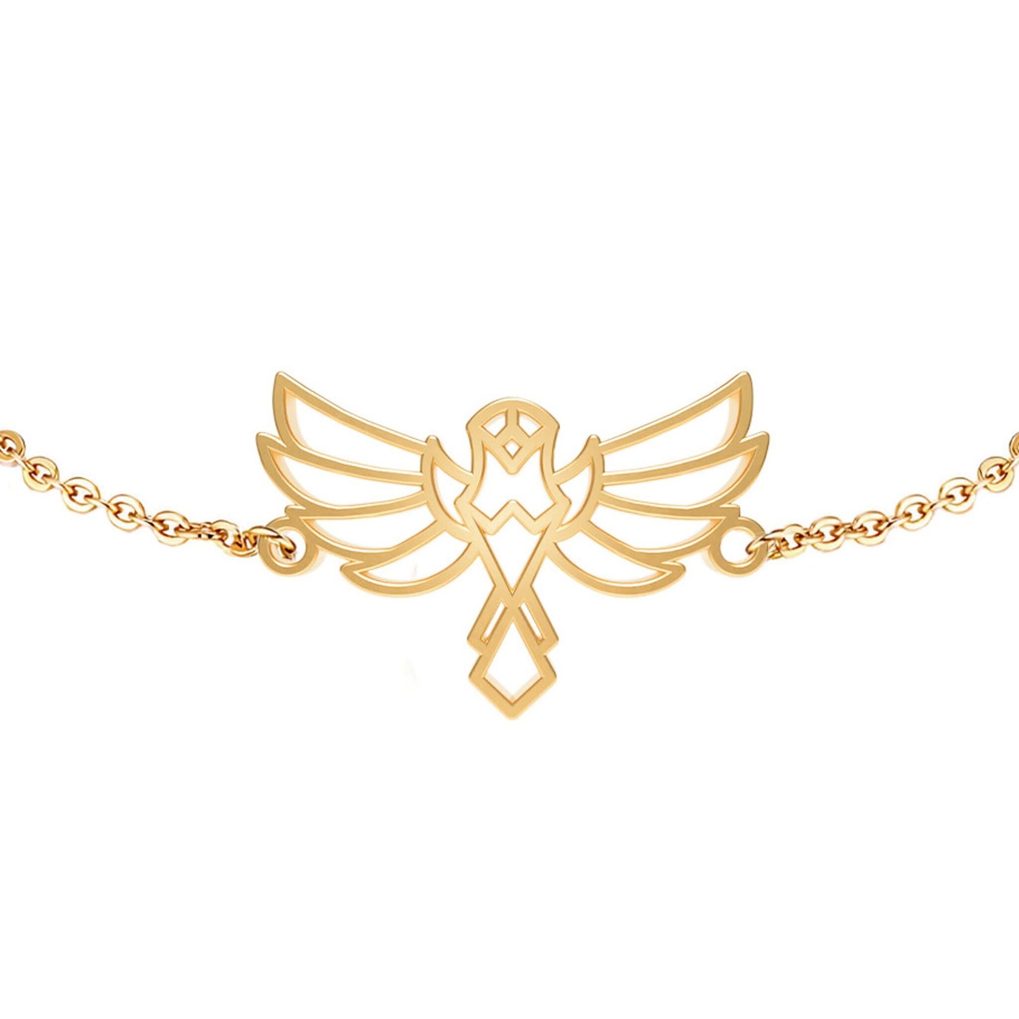 Bracciale Fauna Aquila Animale Finitura oro o argento con catena o cordino nero per donna, uomo o bambino, resistente e regolabile Prodotto in Francia