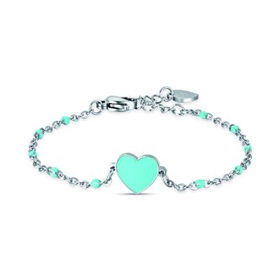 Bracciale junior in acciaio con cuore 1