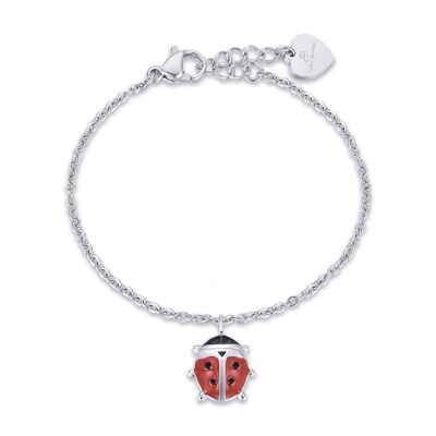 Junior steel bracelet with ladybug 4