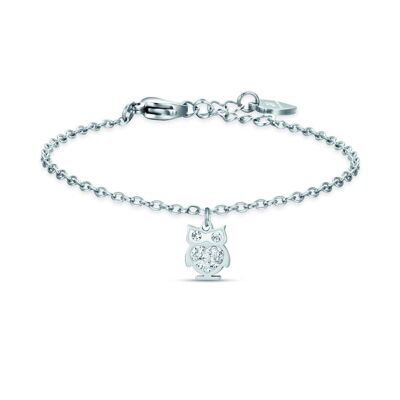 Junior steel bracelet with owl