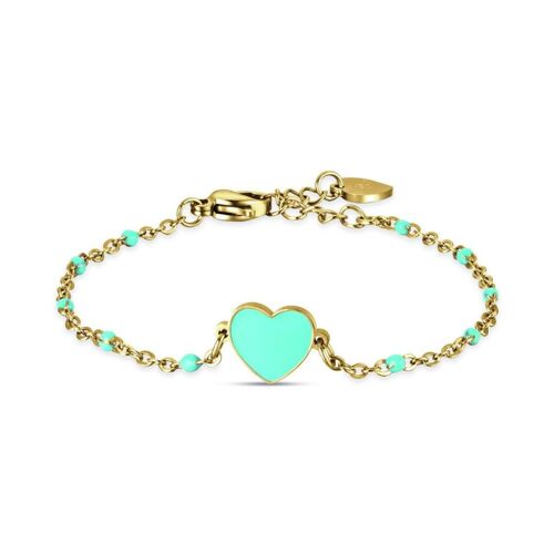 Bracciale junior in acciaio ip gold con cuore