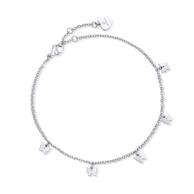 Steel anklet with butterflies