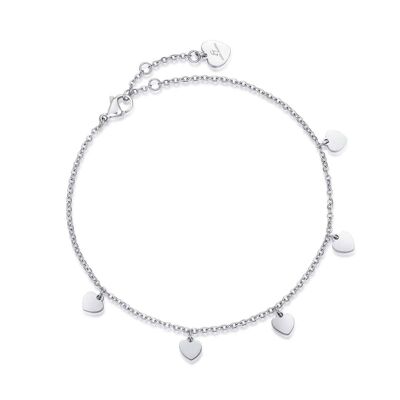 Steel anklet with hearts