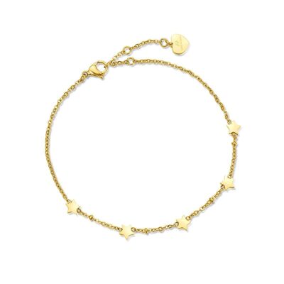 Anklet in ip gold steel with stars