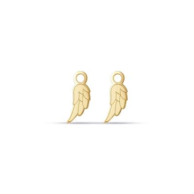Wing charm in ip gold steel