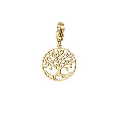 Tree of life charm in ip gold steel