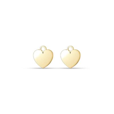 Heart charm in ip gold steel