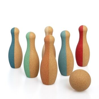 Korko - Jeux de quilles - Set de bowling silencieux en liège