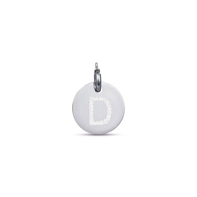 Letter d glitter steel charm Diameter: 30 mm