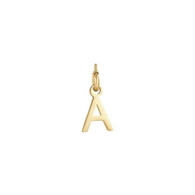 Letter a charm in gilded steel