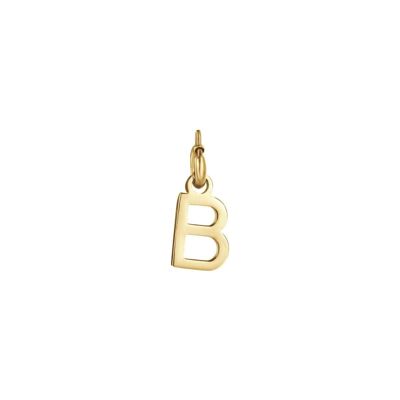 Letter b charm in gilded steel