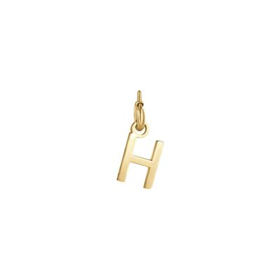 Letter h charm in gilded steel