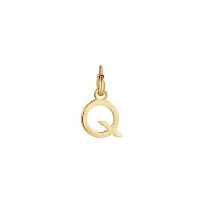 Letter Q charm in gilded steel