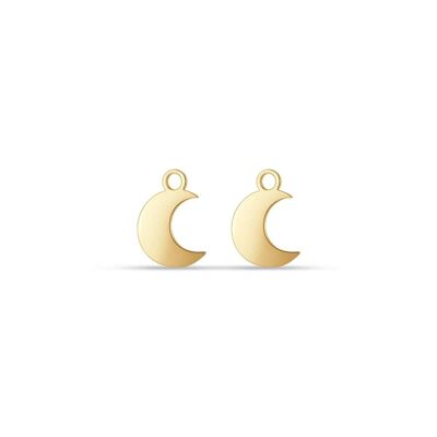 Charm luna in acciaio ip gold