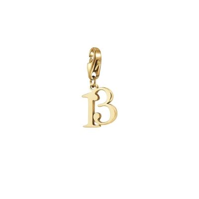 Number 13 charm in ip gold steel