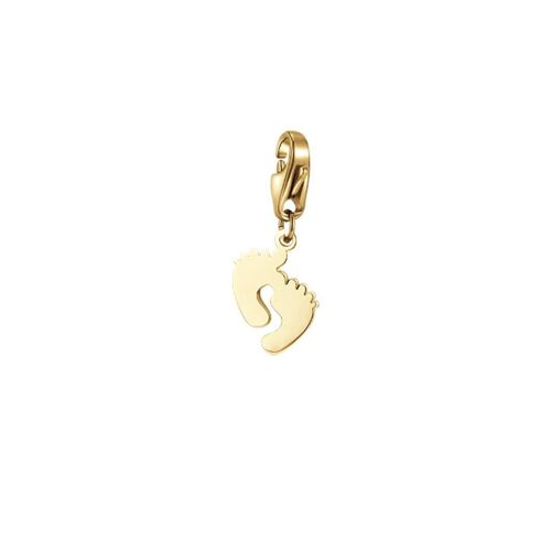 Charm piedini in acciaio ip gold