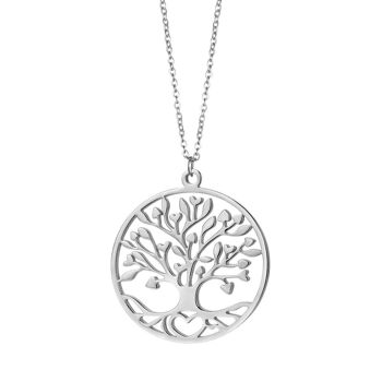 Collier en acier avec arbre de vie 1