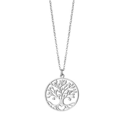 Steel necklace with tree of life 2