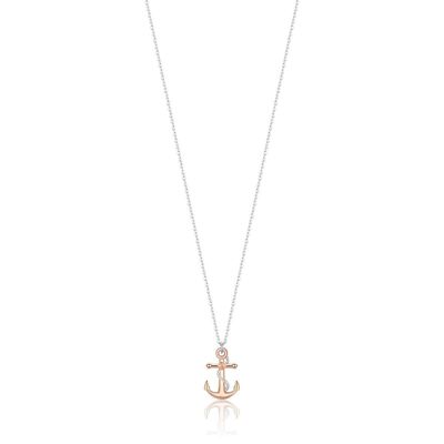Steel necklace with anchor ip rose, 239