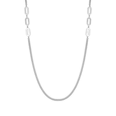 Steel necklace with white crystals, 303