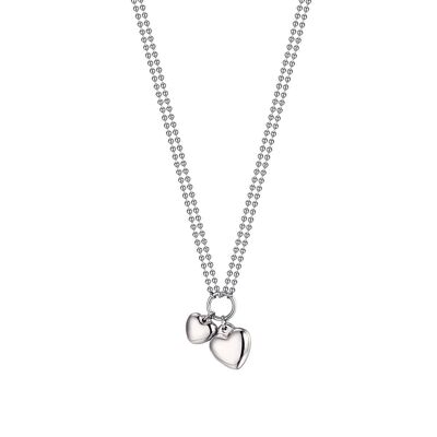 Steel necklace with hearts 1