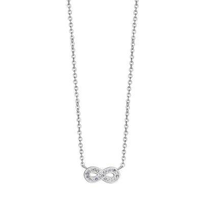 Steel necklace with infinity and white crystals 1