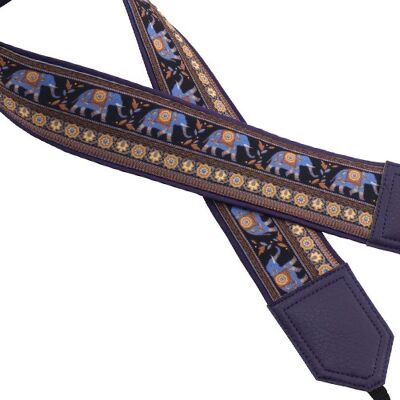 Camera strap with Lucky Elephant brown design