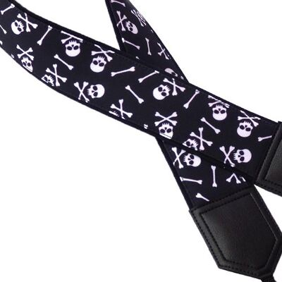 Camera strap with Skulls on Black design