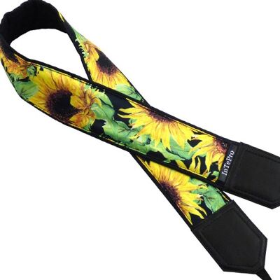 Camera strap with Sunflowers design