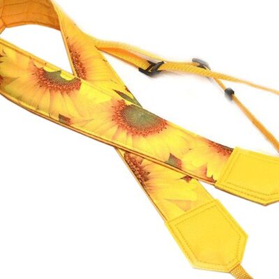 Camera strap with Yellow Sunflowers design