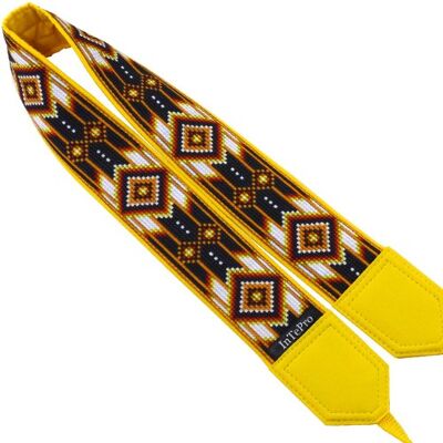 Camera strap with Yellow Native design