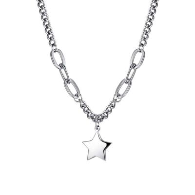 Steel necklace with star 1