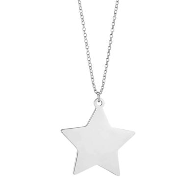 Steel necklace with big star