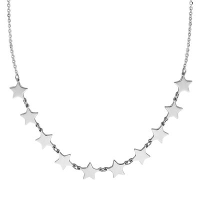 Steel necklace with stars