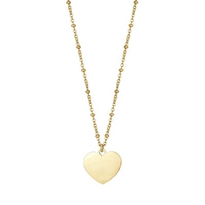 Collana in acciaio in gold con cuore