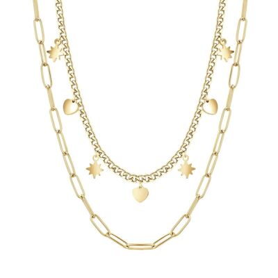 Collana in acciaio ip gold 7