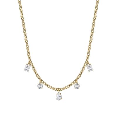 IP gold steel necklace with crystals 1
