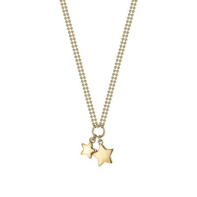 Collier en acier doré IP avec étoiles