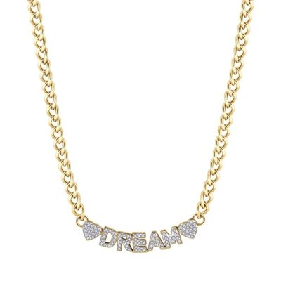 Collier en acier IP gold dream avec cristaux blancs