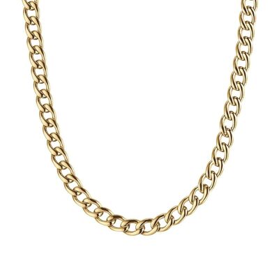 Collana in acciaio ip gold,374