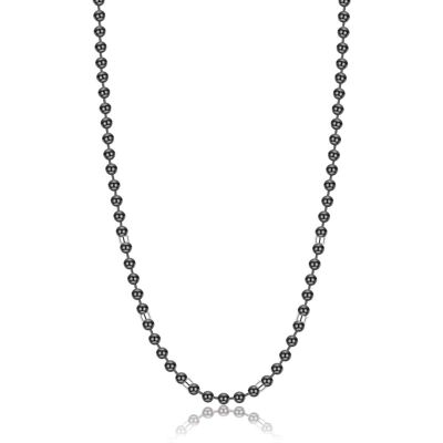 Black IP steel necklace with steel elements