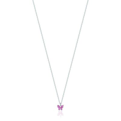 Collier junior en acier avec papillon 1