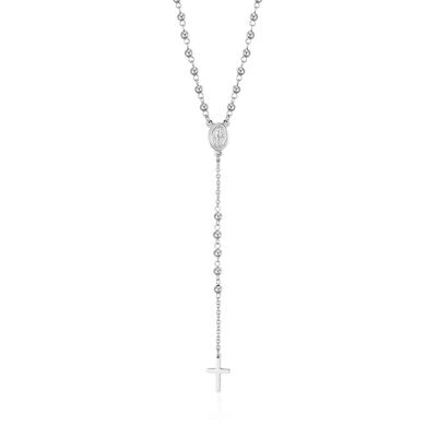 Collana rosario in acciaio con sfere in acciaio