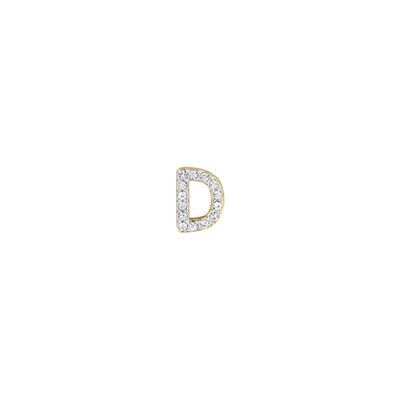 Drop d in gold ip steel with white crystals