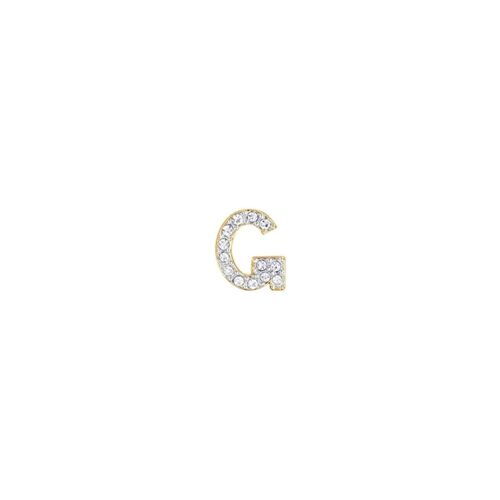 Drop g in acciaio ip gold con cristalli bianchi