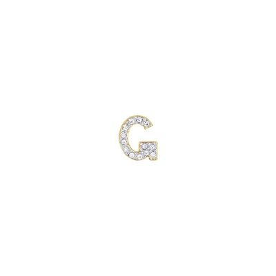 Drop g in gold ip steel with white crystals