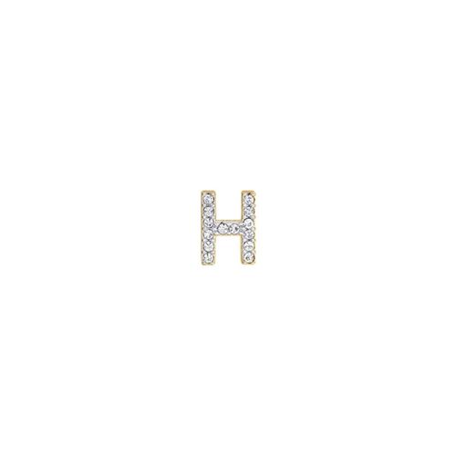 Drop h in acciaio ip gold con cristalli bianchi