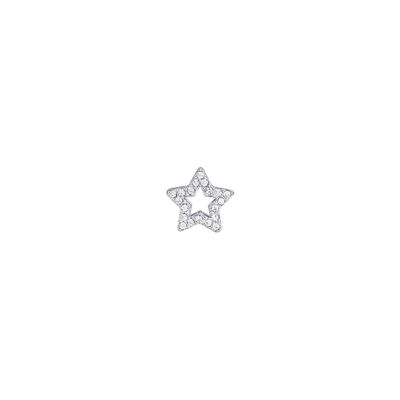 Goutte d'étoile en acier avec cristaux blancs